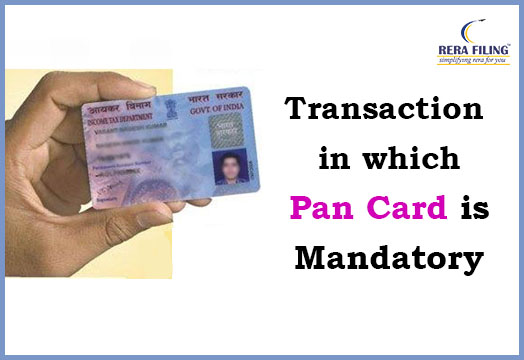 Property transactions for which PAN Card is must