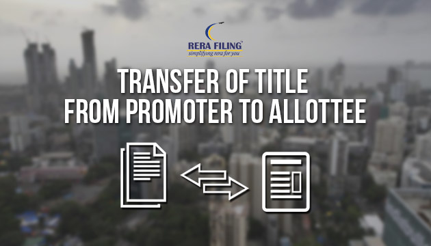 Transfer of title from promoter to allottee